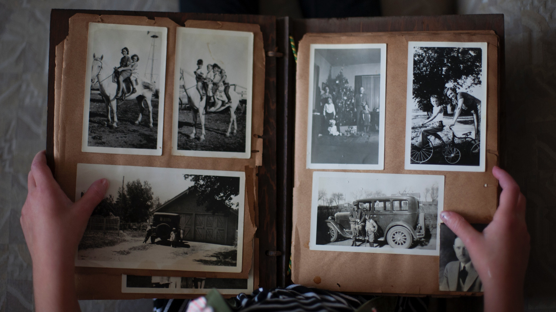 Person holding photo album