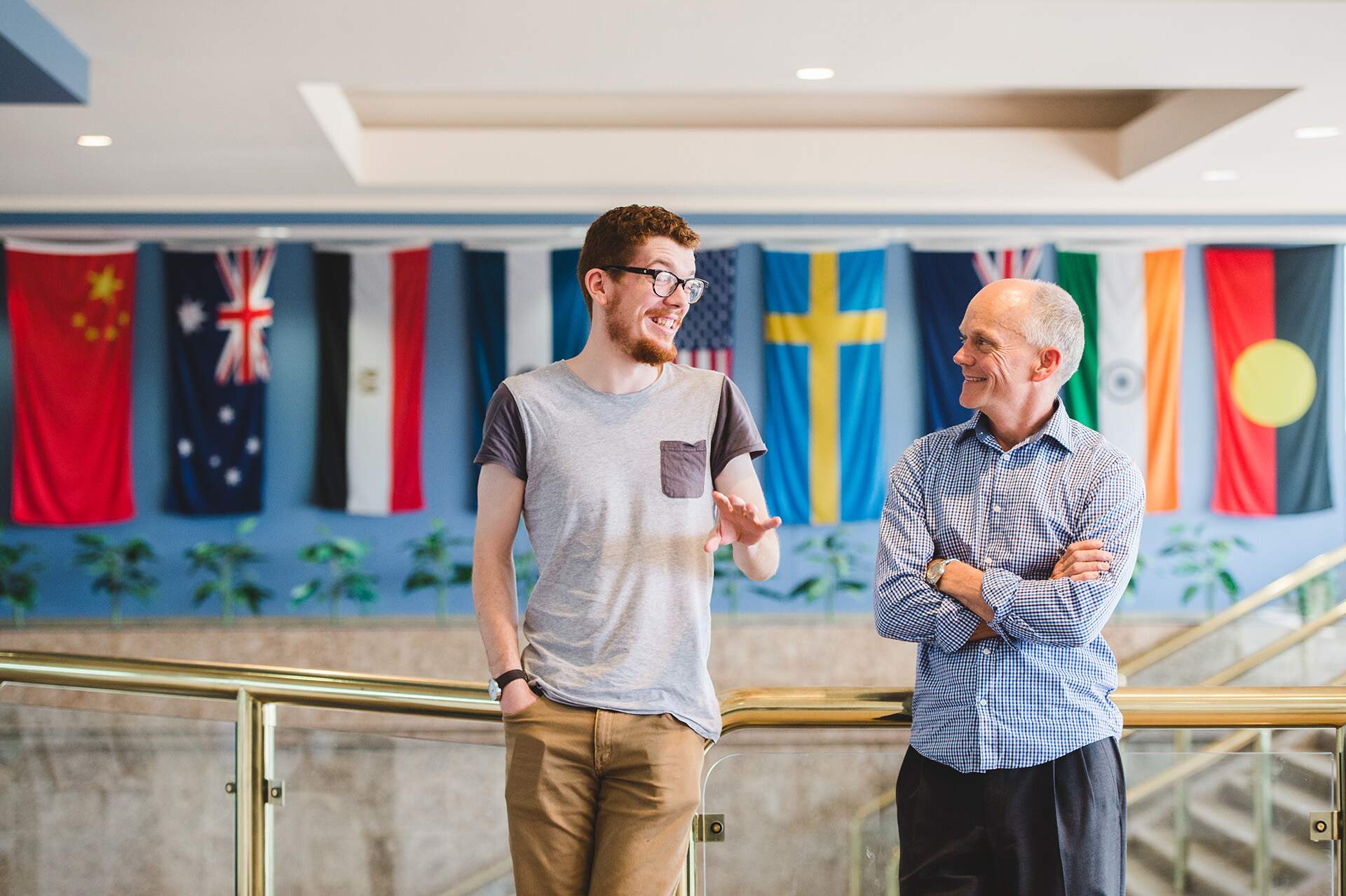 Principal Tim with a student